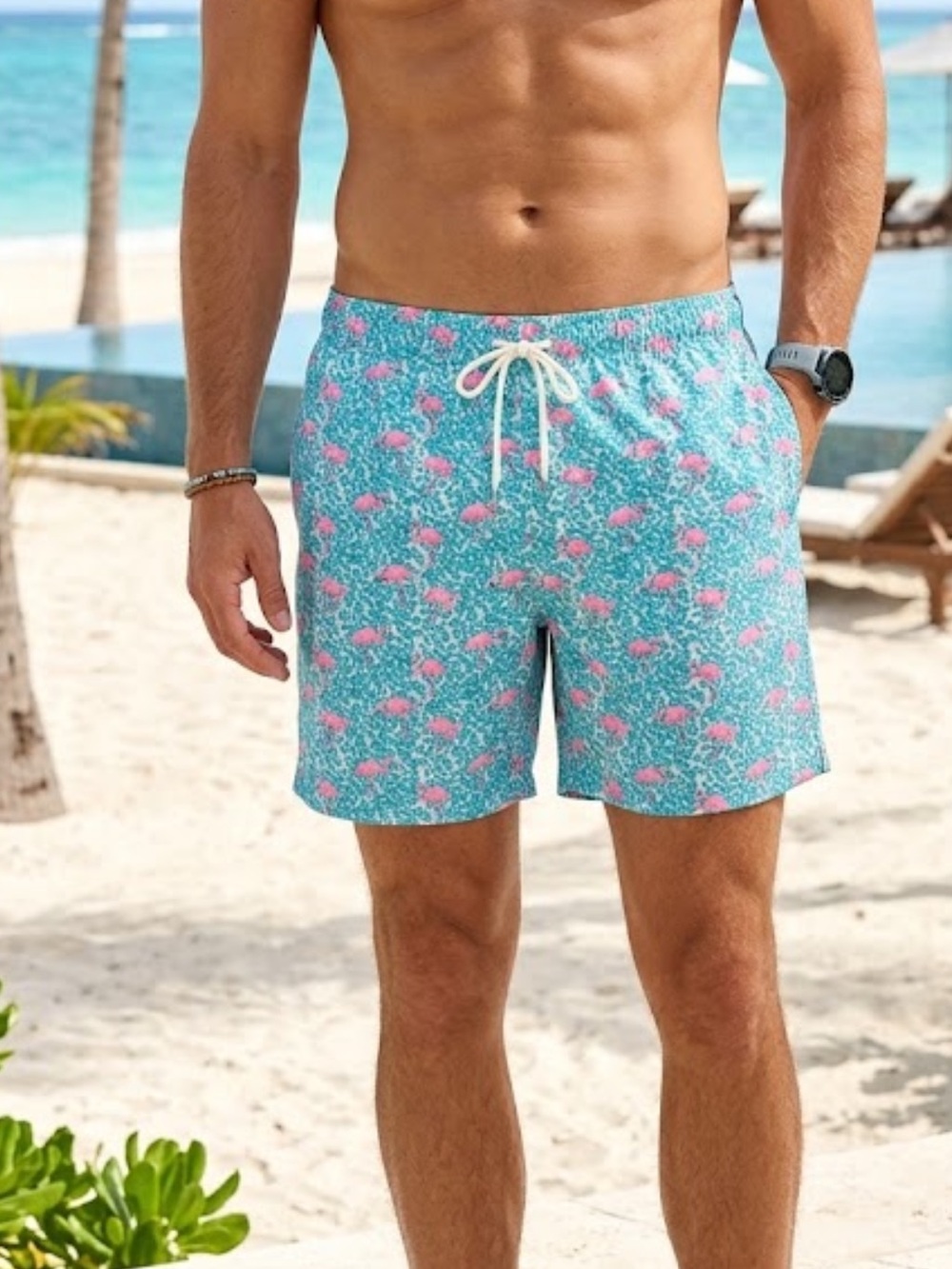 Chubbies Men’s 3XL Swim Trunks Blue Domingos Pink Flamingo Lined Shorts
HH